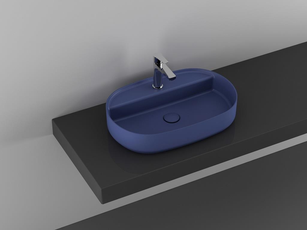 ISVEA İNFİNİTY BATARYA DELİKLİ TEZGAH ÜSTÜ 60CM LAVABO MAVİ 10NF65060-2Z