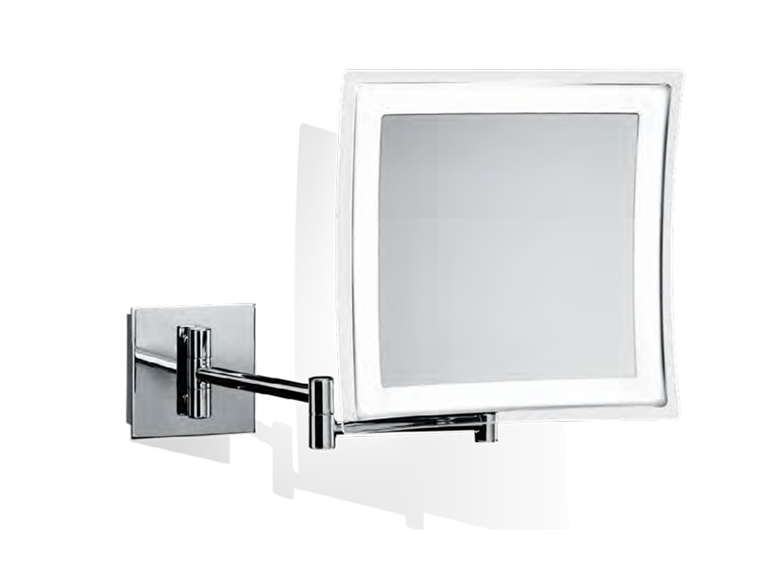Decor Walther Ayna, Led Işıklı (Beyaz), Çift Kollu, Kare,  Büyüteçli 5x,