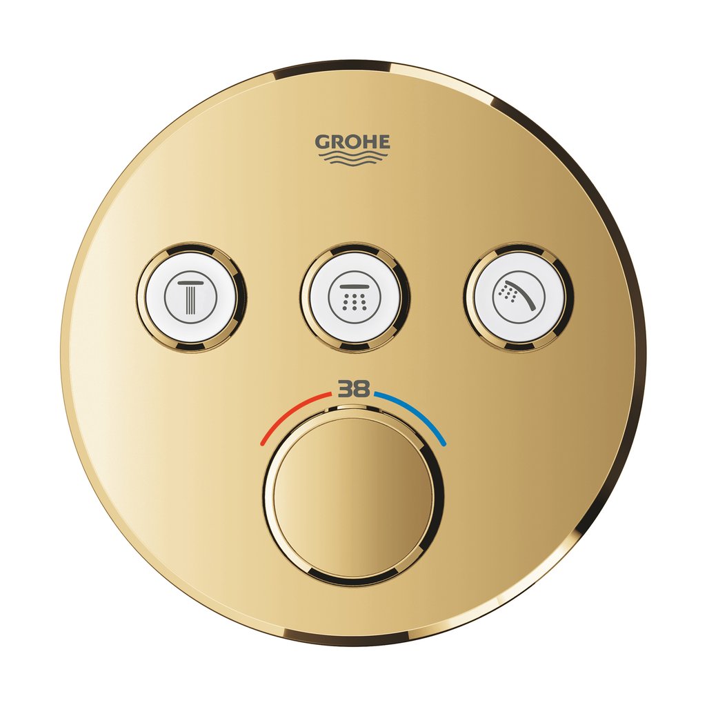 Grohe Grohtherm Grohtherm SmartControl Üç valfli akış kontrollü, ankastre termostatik duş bataryası Cool Sunrise 29121GL0
