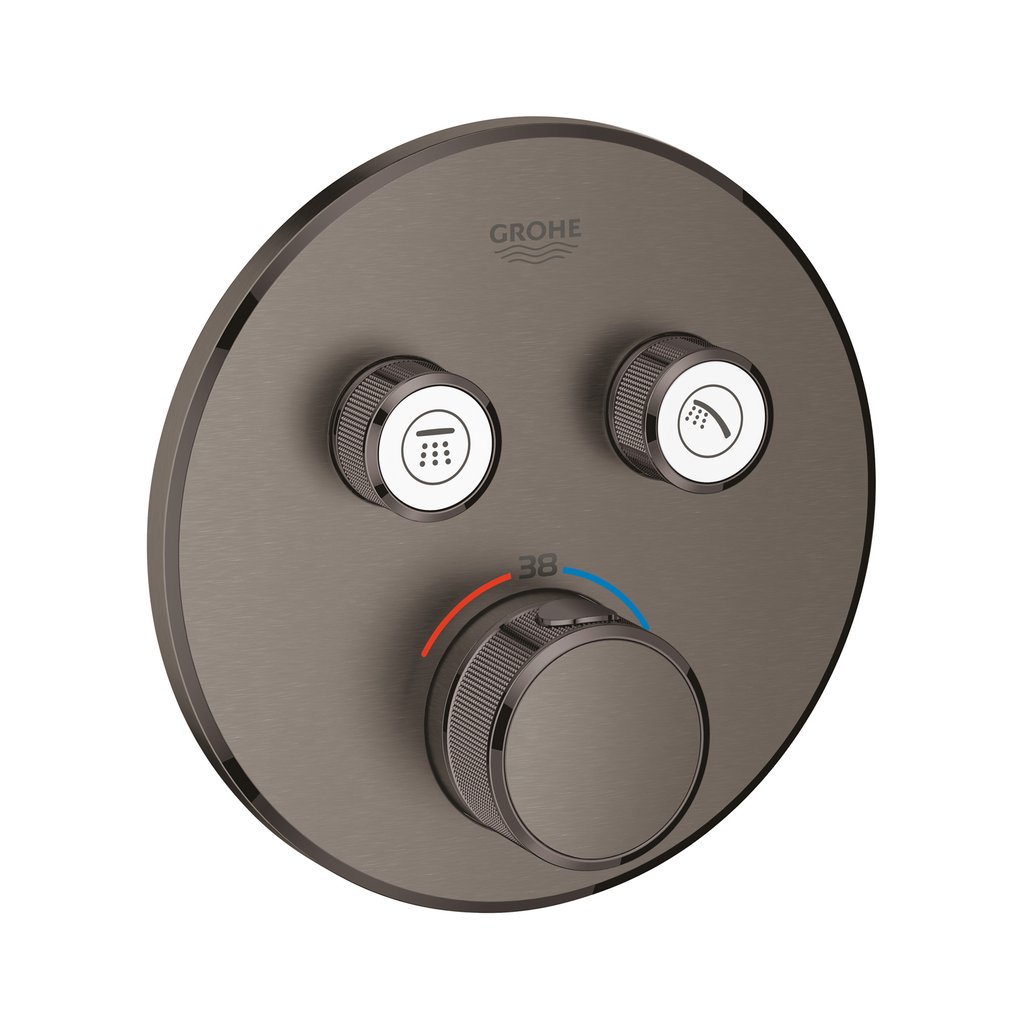 Grohe Grohtherm SmartControl Çift valfli akış kontrollü, ankastre termostatik duş bataryası Brushed Hard Graphite 29119AL0
