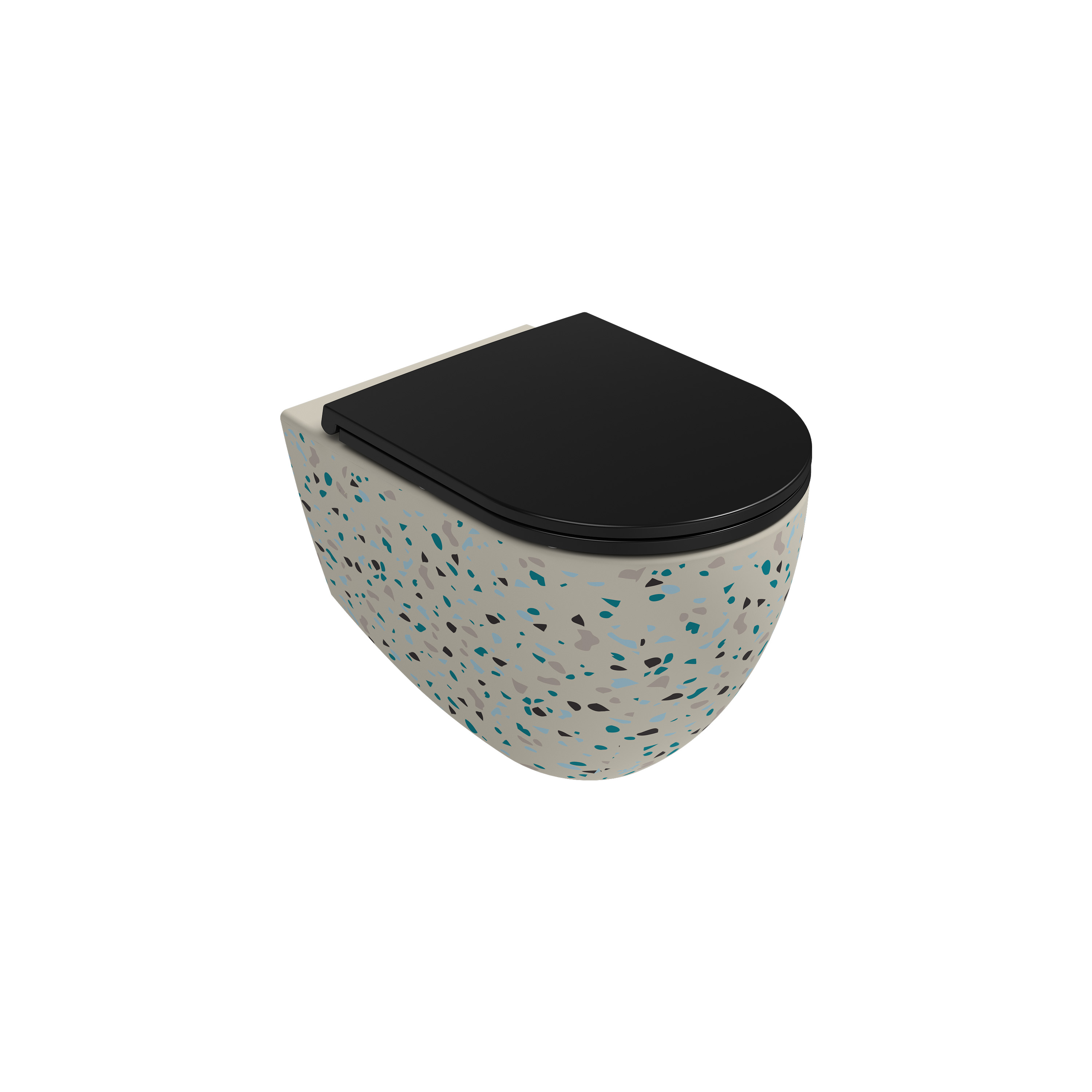 ISVEA İNFİNİTY CLEARİM PLUS ASMA KLOZET TERRAZZO FİLDİŞİ EXTRA 10NF02001-2K-TRZ