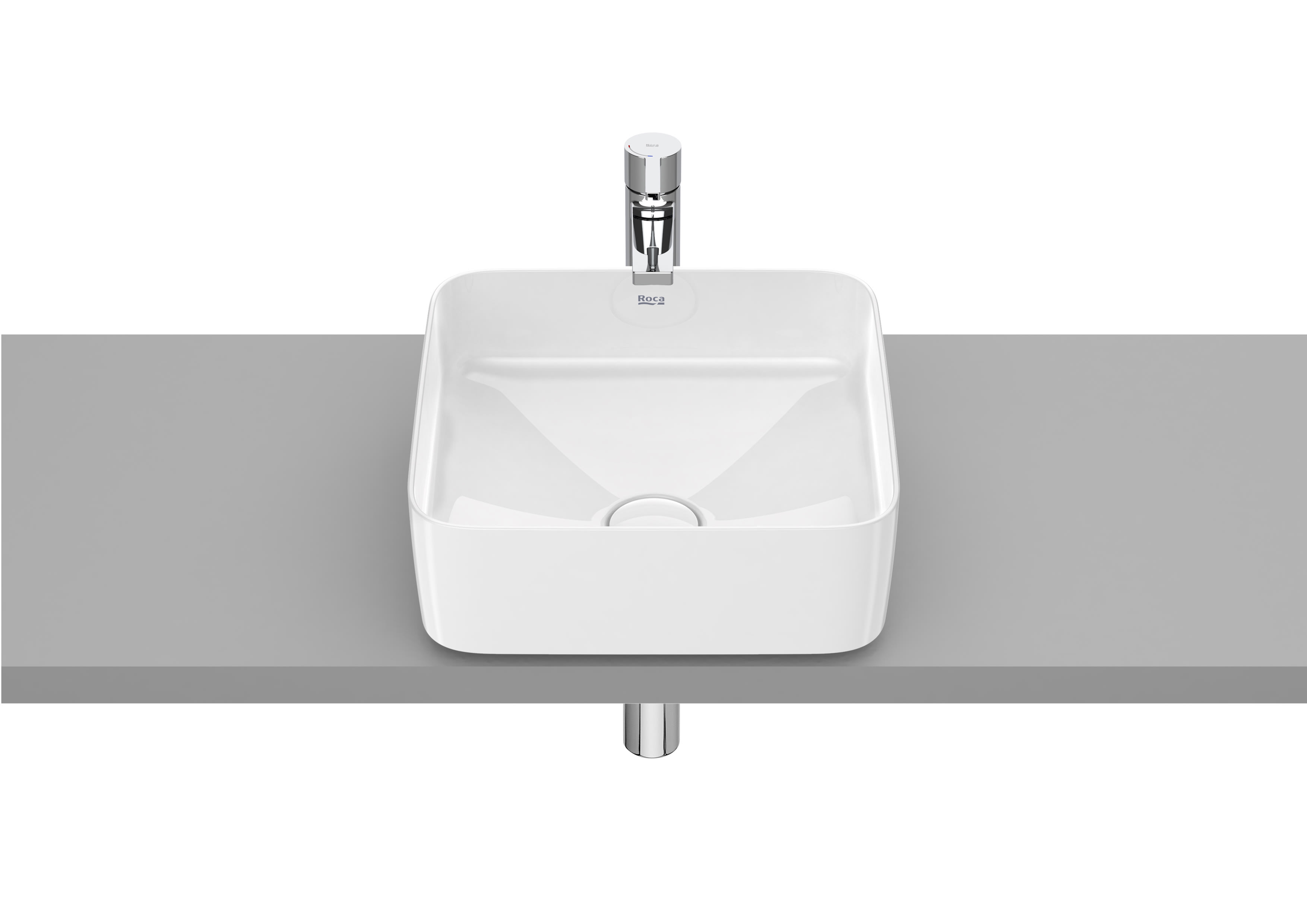 ROCA INSPIRA SQUARE - FINECERAMIC® Tezgah Üstü Lavabo 37x37