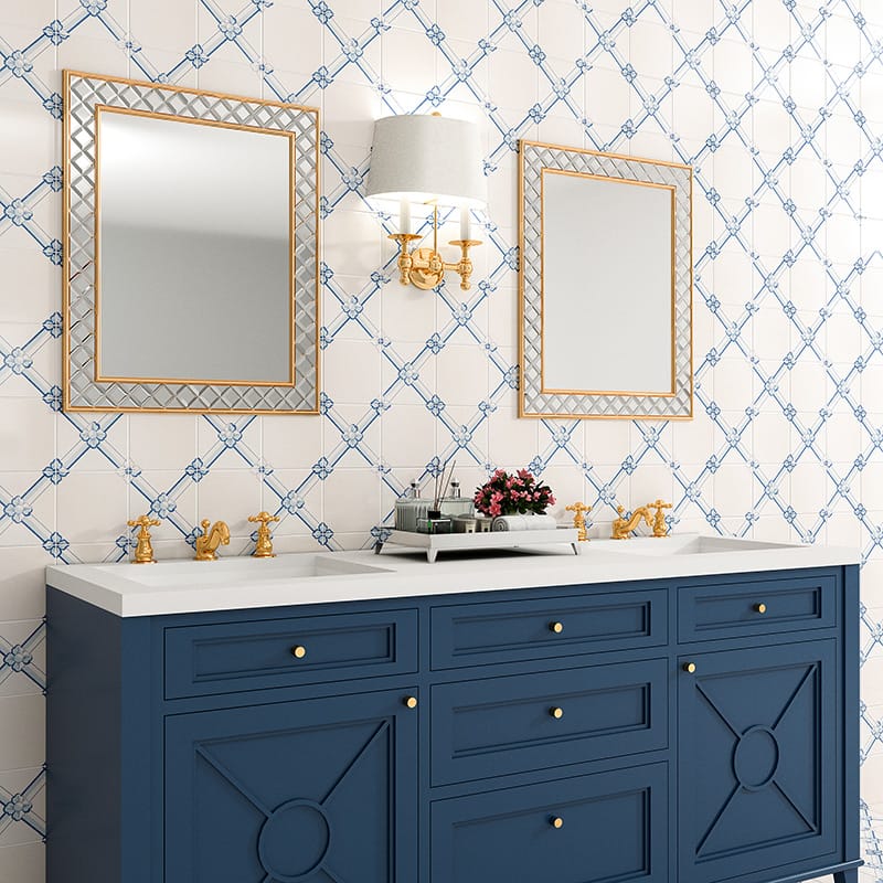 Country 15x15 Gelosia Blanc Sırlı Parlak Seramik Karo