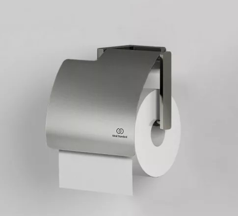 Ideal Standard Conca Kapaklı Tuvalet Kağıtlığı-Silver-Kare  T4496GN