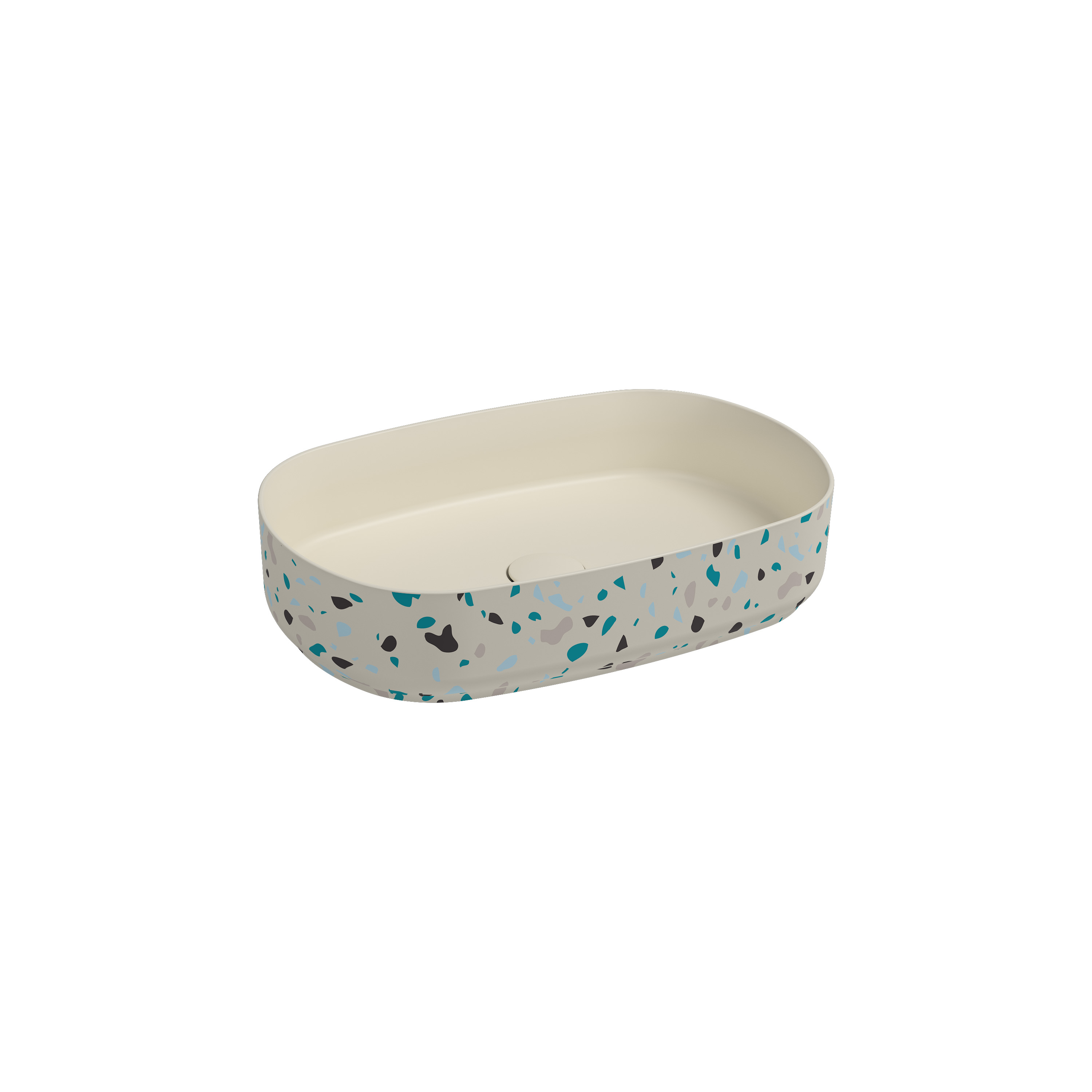 ISVEA İNFİNİTY TEZGAH ÜZERİ LAVABO 55 CM FİLDİŞİ TERRAZZO 10NF65055-2K TRZ