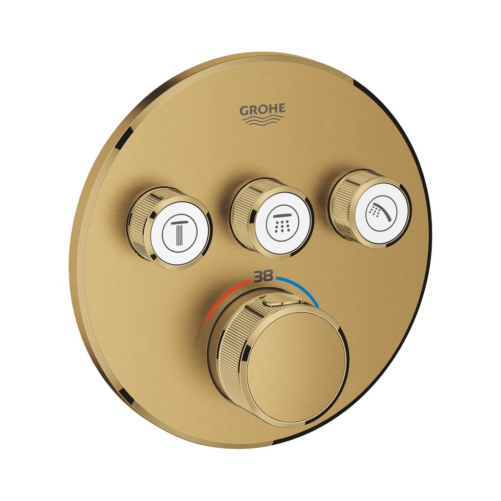 Grohe Grohtherm Grohtherm SmartControl Üç valfli akış kontrollü, ankastre termostatik duş bataryası Brushed Cool Sunrise  29121GN0