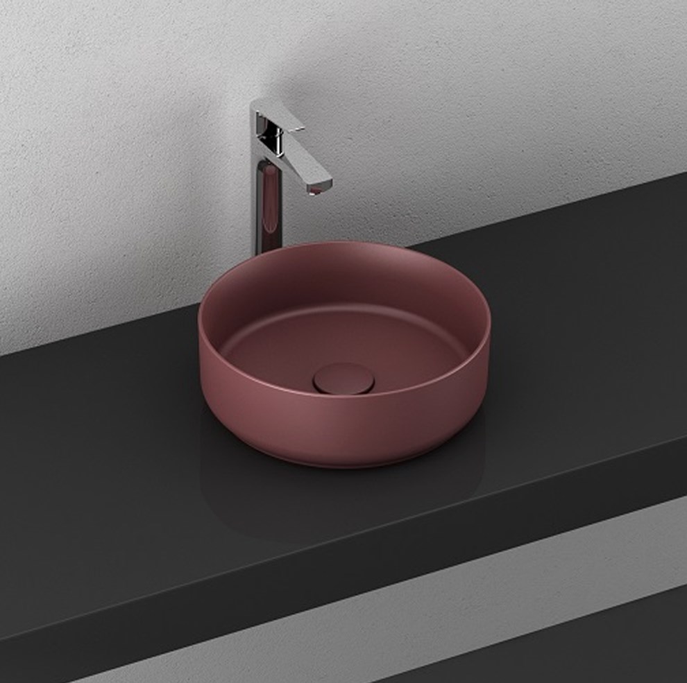 ISVEA İNFİNİTY TEZGAH ÜZERİ LAVABO 36 CM RUSTİK BORDO EXTRA DEKORSUZ 10NF65036-2R