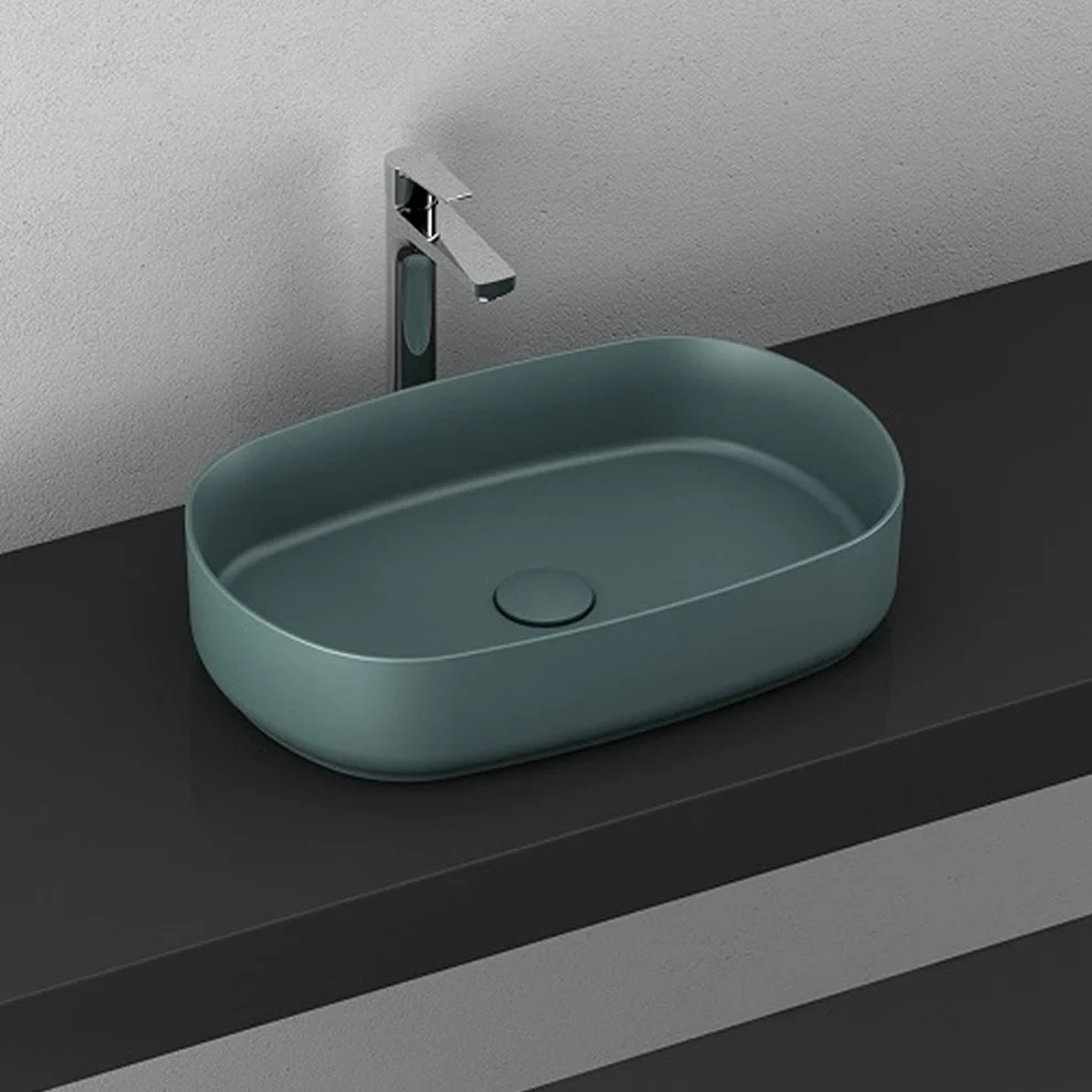 ISVEA İNFİNİTY TEZGAH ÜZERİ LAVABO 55 CM PETROL YEŞİLİ 10NF65055