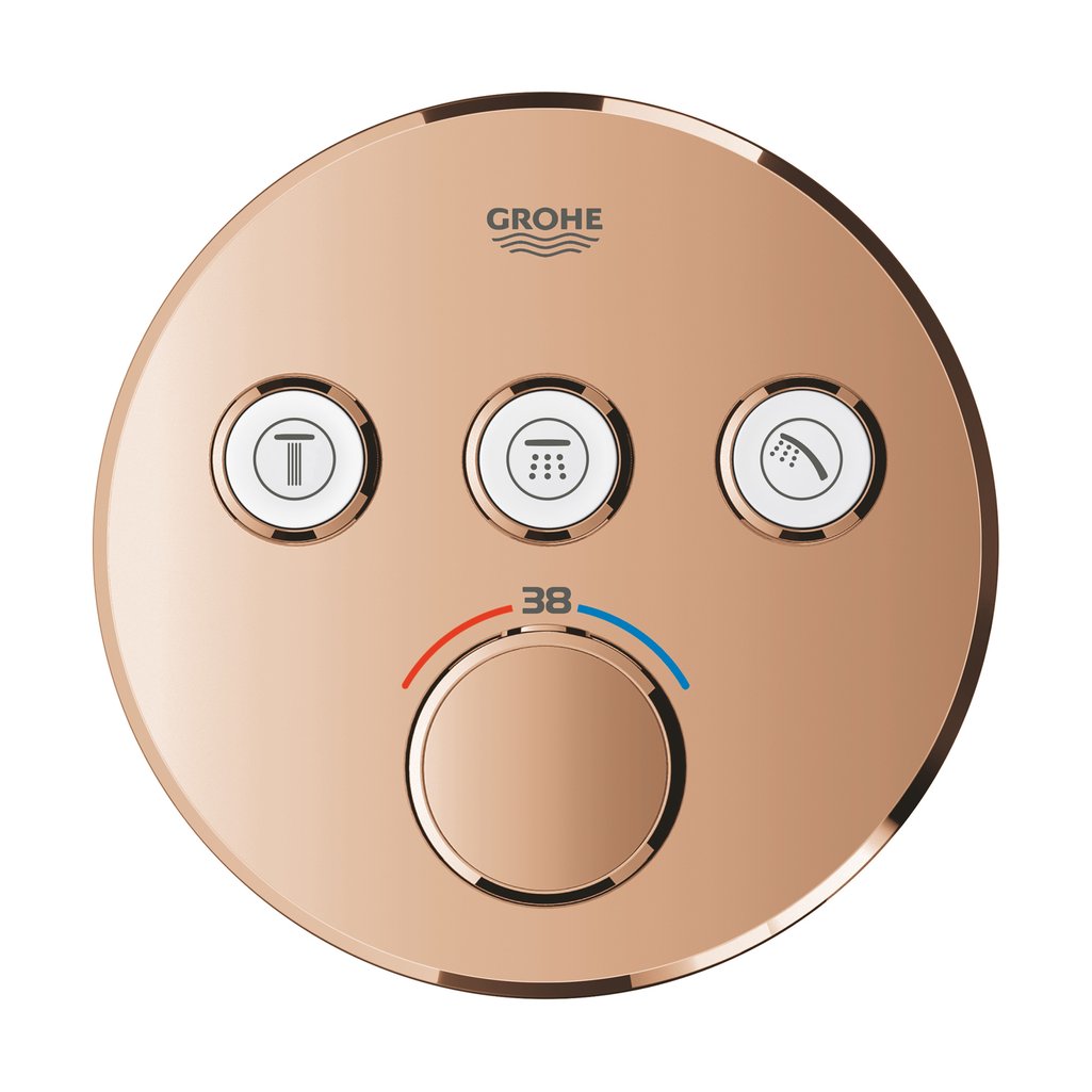 Grohe Grohtherm Grohtherm SmartControl Üç valfli akış kontrollü, ankastre termostatik duş bataryası Warm Sunset 29121DA0