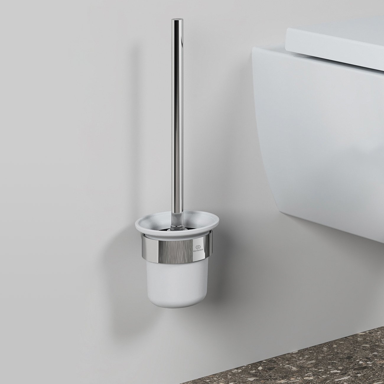 Ideal Standard  Conca Duvara Monte Cam Tuvalet Fırçası-Krom Yuvarlak T4495AA