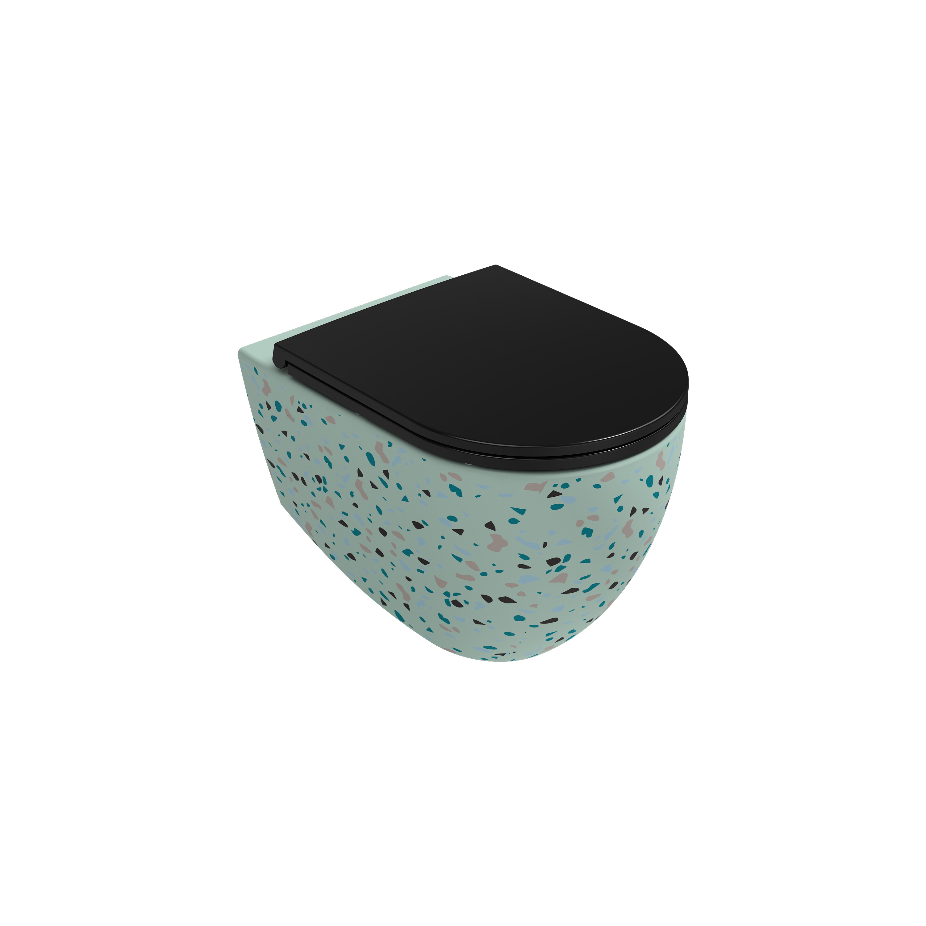 ISVEA İNFİNİTY CLEARİM PLUS ASMA KLOZET TERRAZZO MİNT EXTRA 10NF02001-2T-TRZ  ( Klozet kapağı dahildir )
