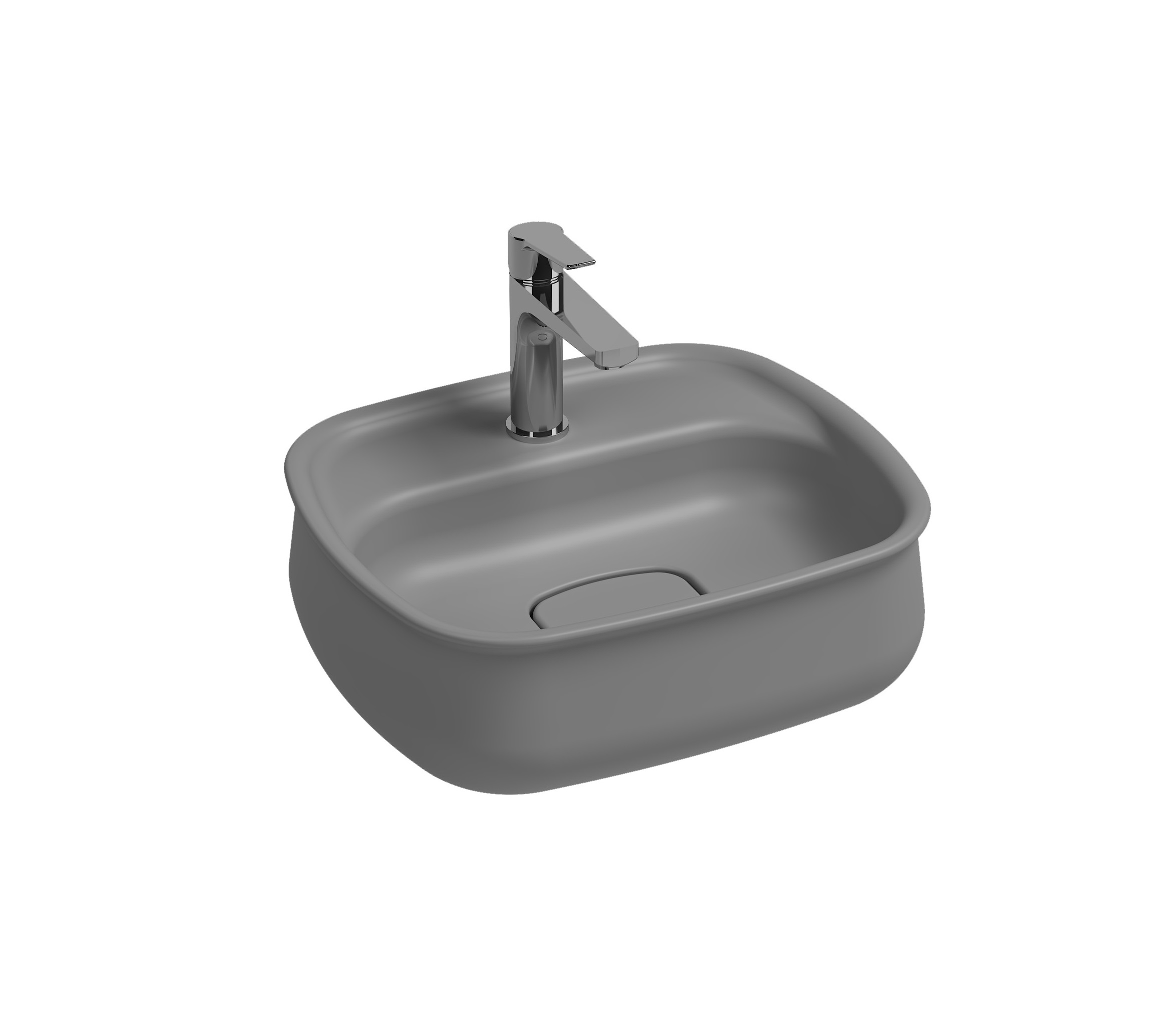ISVEA FLUIDO TEZGAH ÜSTÜ LAVABO 47 CM TAŞ GRİ 10FDS6552I