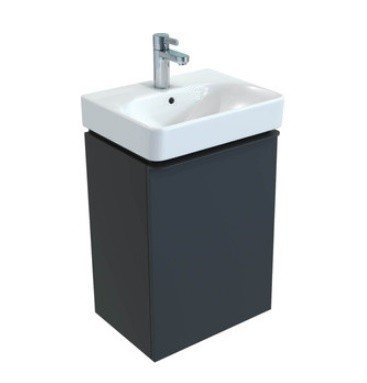 Geberit Smyle lavabo dolabı, menteşe solda, 50 cm Mat Antrasit 500.364.JK.1
