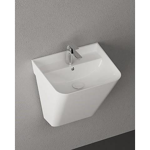 ISVEA SOTT AQUA MONOBLOK ASMA LAVABO 50 CM MAT BEYAZ EXTRA DEKORSUZ DELİKLİ  10SQ37002