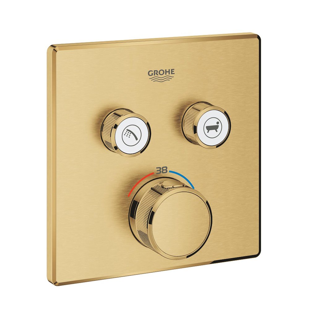 Grohe Grohtherm SmartControl Çift valfli akış kontrollü, ankastre termostatik duş bataryası Brushed Cool Sunrise 29124GN0