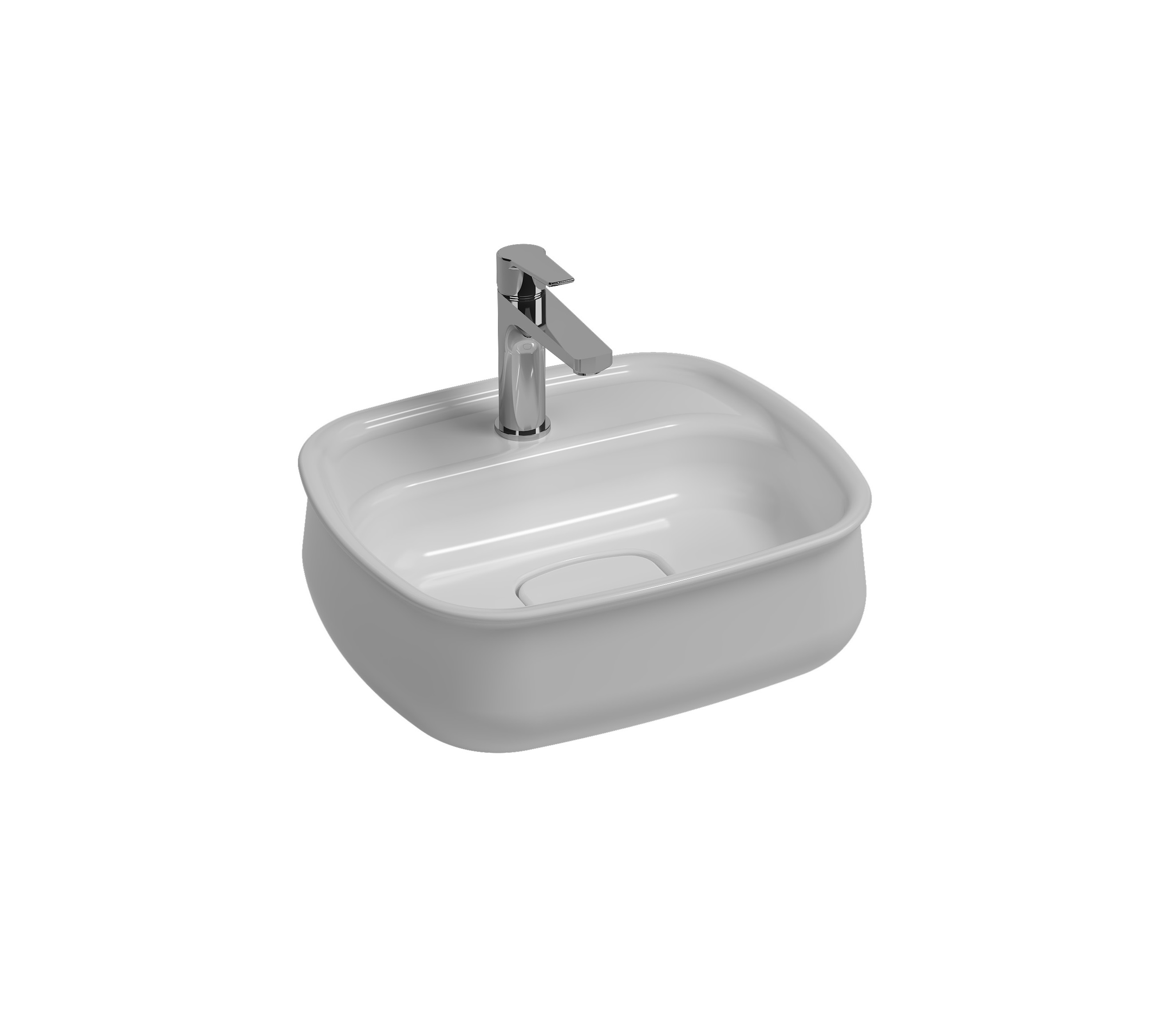 ISVEA FLUIDO TEZGAH ÜSTÜ LAVABO 47 CM PARLAK BEYAZ 10FDS6547I