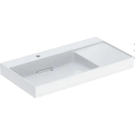 GEBERIT ONE CLEARDRAIN SAĞ ETAJERLİ LAVABO 90 CM BATARYA DELİKLİ 505.039.00.1