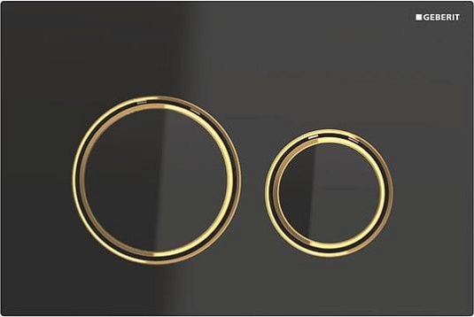 Geberit Sigma 50 Round (Eski Sigma21) Prinç buton- Siyah Cam Yüzey 115.652.sı.1