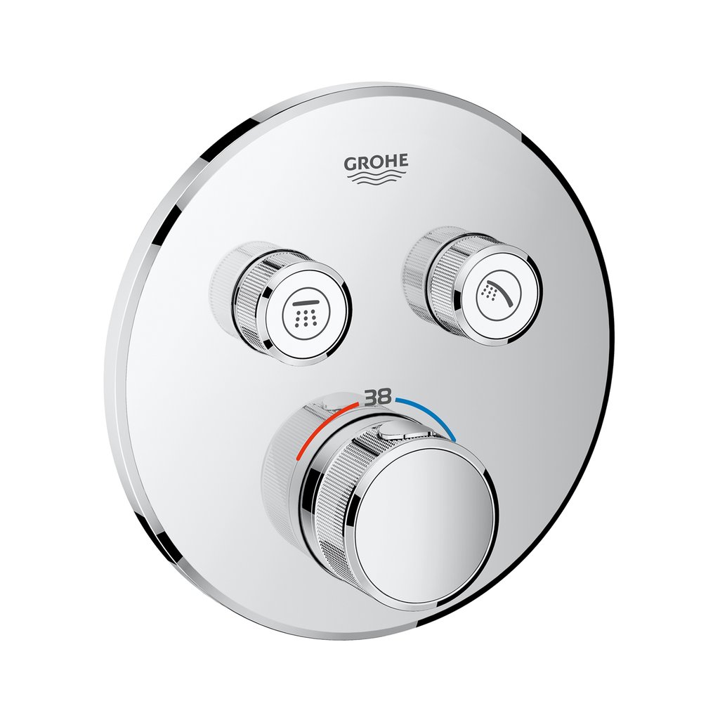 Grohtherm SmartControl Çift valfli akış kontrollü, ankastre termostatik duş bataryası 29119000