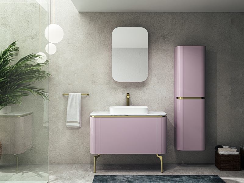 Isvea Gloria 100 cm Lavabo Dolabı Lila (10SQ51050 dahil)