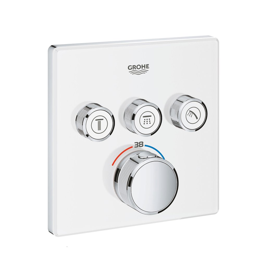 Grohe Grohtherm SmartControl Üç valfli akış kontrollü, ankastre termostatik duş bataryası Beyaz 29157LS0