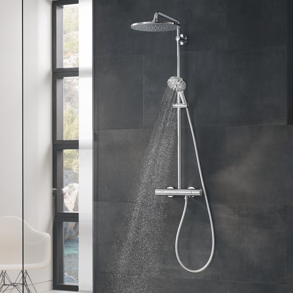 Grohe Rainshower SmartActive 310 Duvara monte termostatik bataryalı duş sistemi 26648000