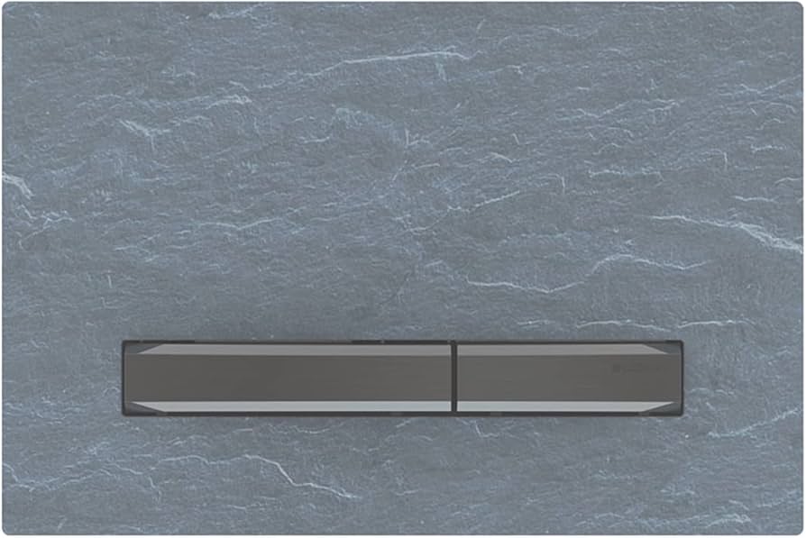 Geberit Kumanda Kapağı Sigma50 Square Çift Basmalı Arduvaz / Siyah Krom 115.671.JM.2