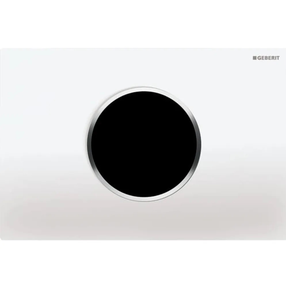Geberit Fotoselli Kapak Sigma10, otomatik / temassız fırçalanmış, Beyaz Parlak Krom 115.907.KJ.6