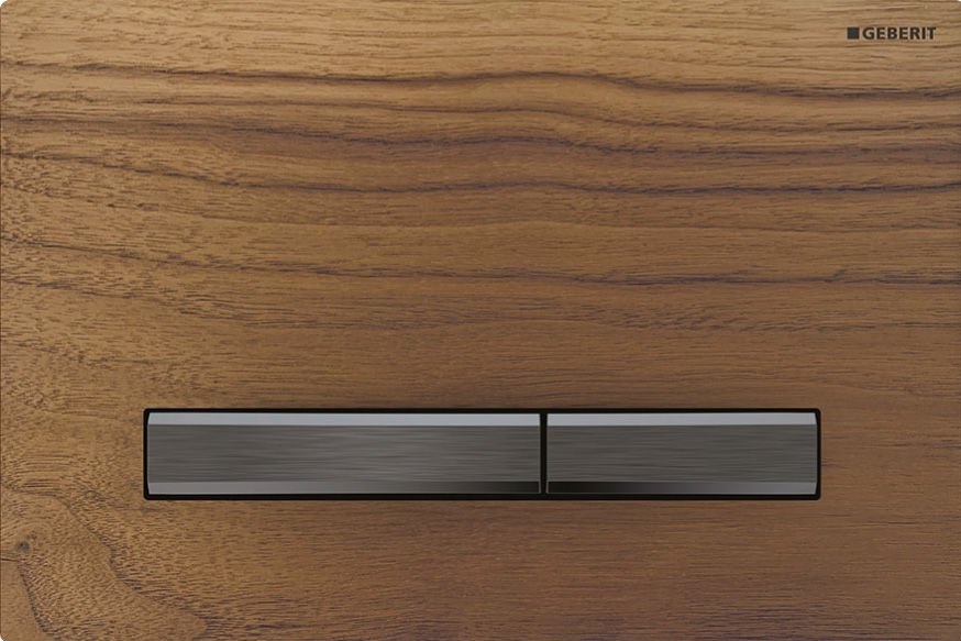 Geberit Kumanda Kapağı Sigma50 Square Çift Basmalı Ahşap / Siyah Krom 115.671.JX.2