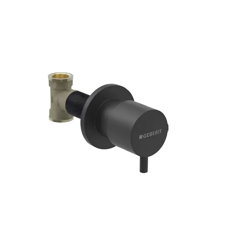 GEBERIT ANKASTRE TAHARET VANASI SET STOP VALF YUVARLAK MAT SİYAH 616.004.14.1
