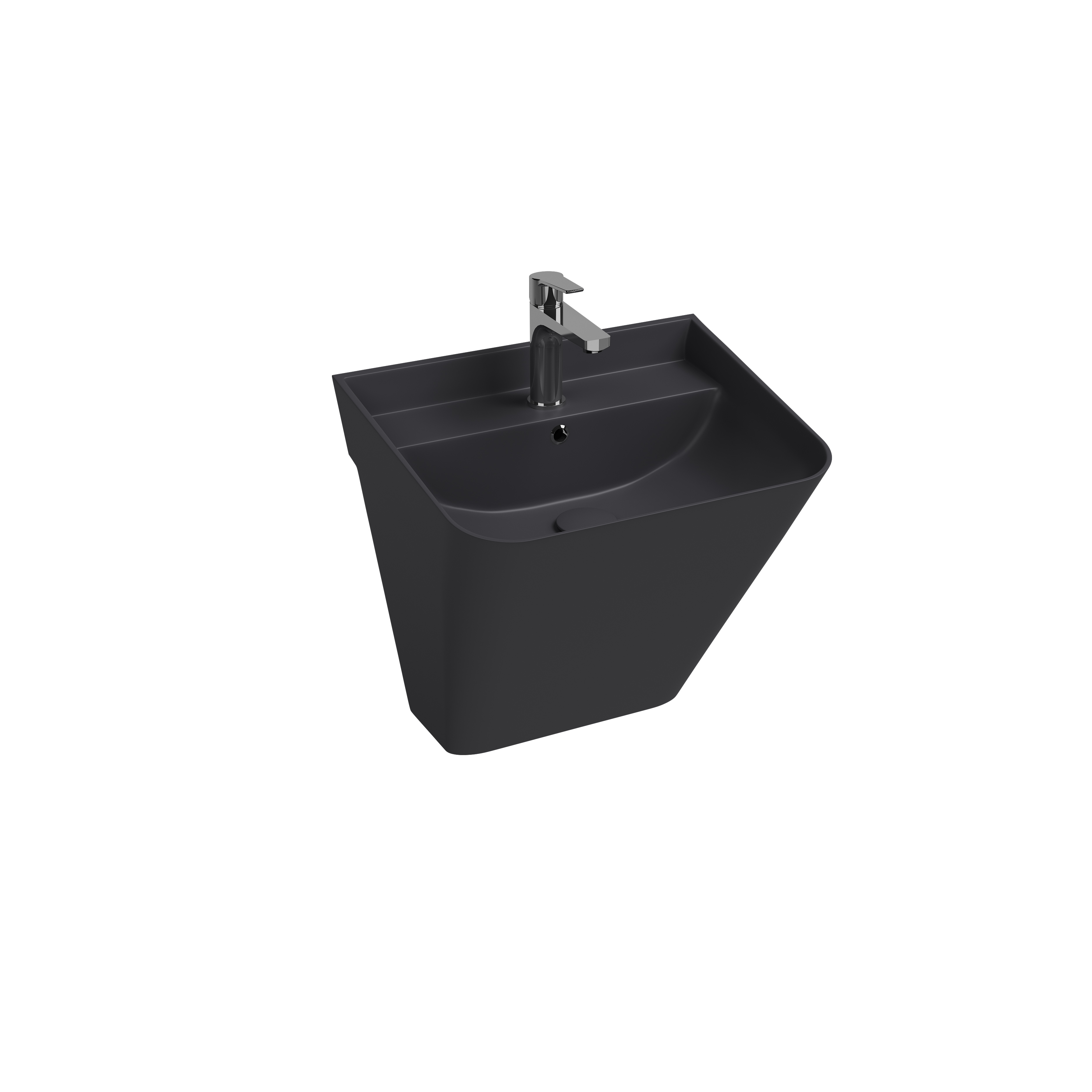ISVEA SOTT AQUA MONOBLOK ASMA LAVABO 50 CM ANTRASİT EXTRA DEKORSUZ 10SQ37002-2C