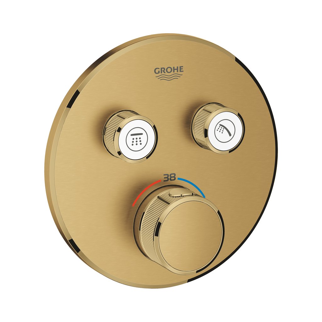 Grohe Grohtherm SmartControl Çift valfli akış kontrollü, ankastre termostatik duş bataryası Brushed Cool Sunrise 29119GN0