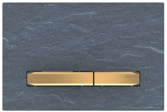 Geberit Kumanda Kapağı Sigma50 Square Çift Basmalı Arduvaz / Pirinç 115.672.JM.2