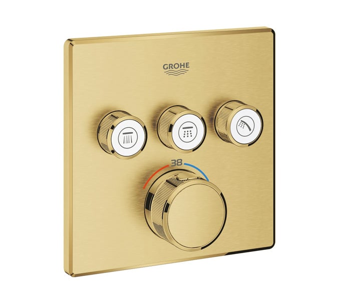 Grohe Grohtherm SmartControl Üç valfli akış kontrollü, ankastre termostatik duş bataryası Brushed Cool Sunrise 29126GN0