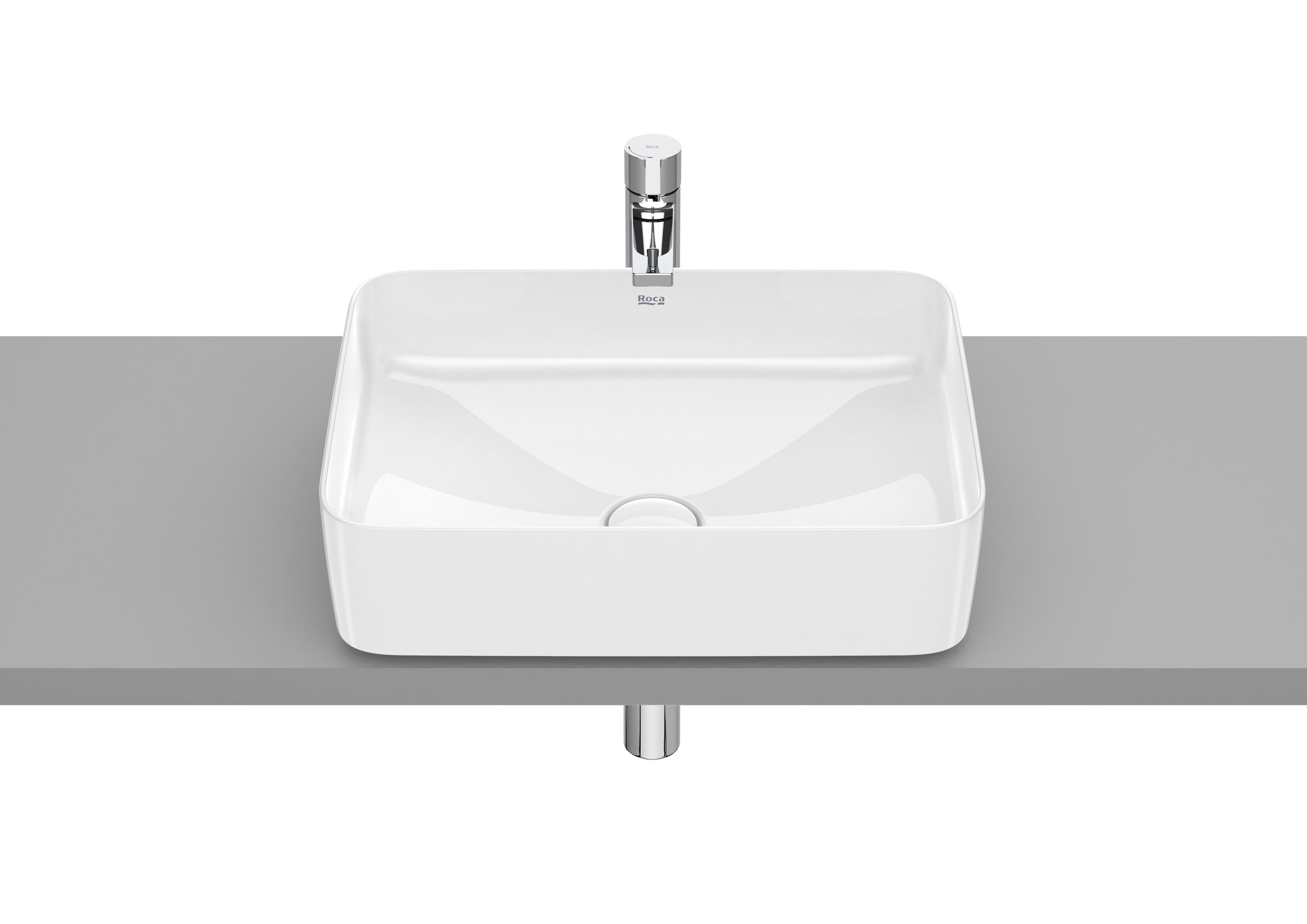 ROCA INSPIRA SQUARE - FINECERAMIC® Tezgah Üstü Lavabo 50X37