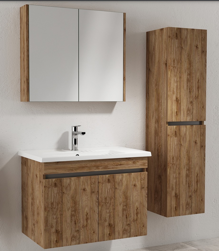 ISVEA Trio Lavabo Dolabı + Ayna 80 cm 24TRS565080I Detroit