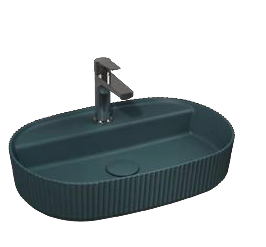 ISVEA SINTESI Tezgah Üstü Lavabo, Petrol Yeşili 60 cm