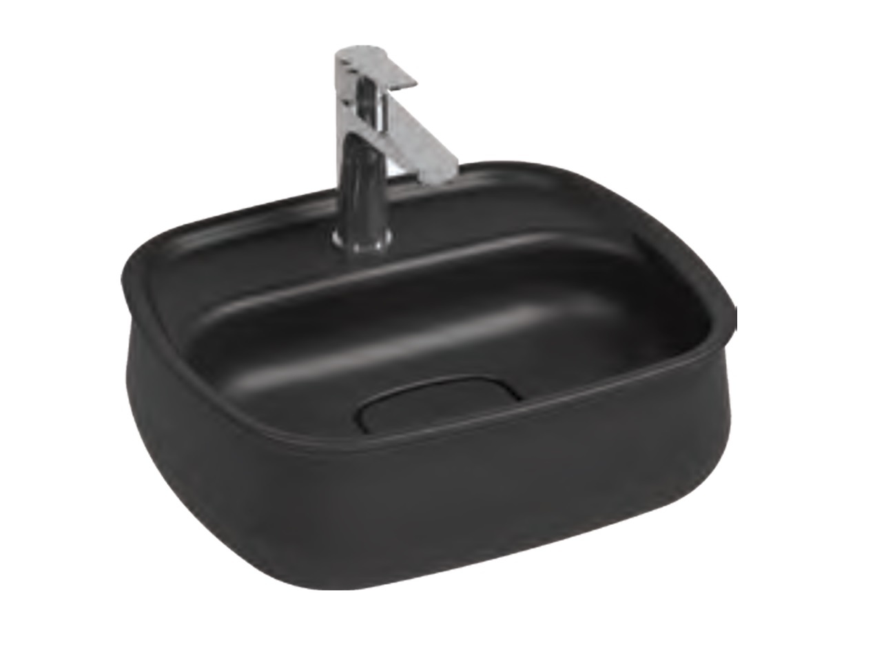 ISVEA FLUIDO TEZGAH ÜSTÜ LAVABO 47 CM SİYAH 10FDS549I