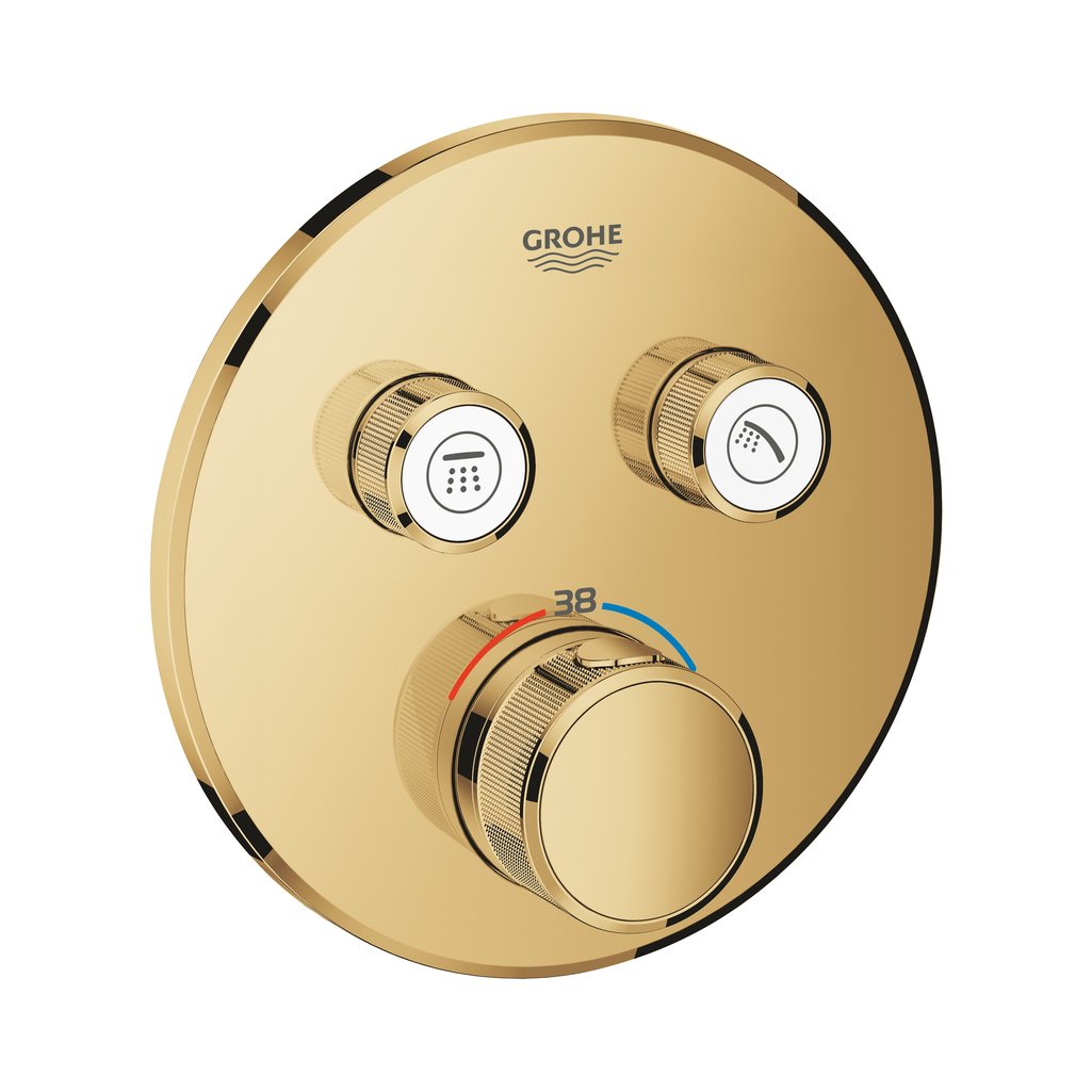 Grohe Grohtherm SmartControl Çift valfli akış kontrollü, ankastre termostatik duş bataryası Cool Sunrise 29119GL0