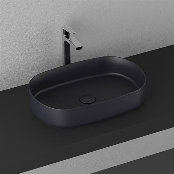 ISVEA İNFİNİTY TEZGAH ÜZERİ LAVABO 55 CM ANTRASİT 10NF65055 2C