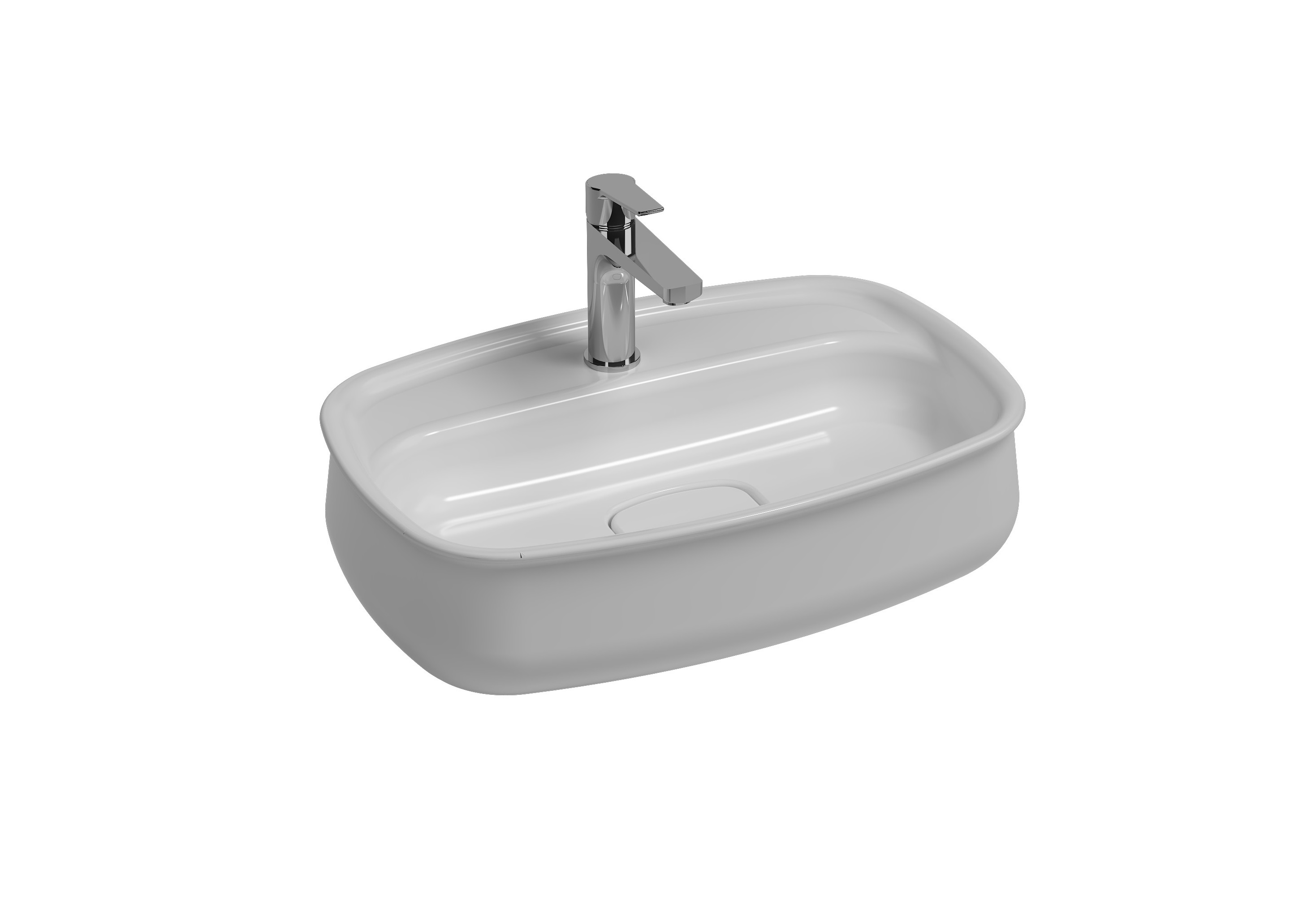 ISVEA FLUIDO TEZGAH ÜSTÜ LAVABO 60 CM PARLAK BEYAZ 10FDS6060I