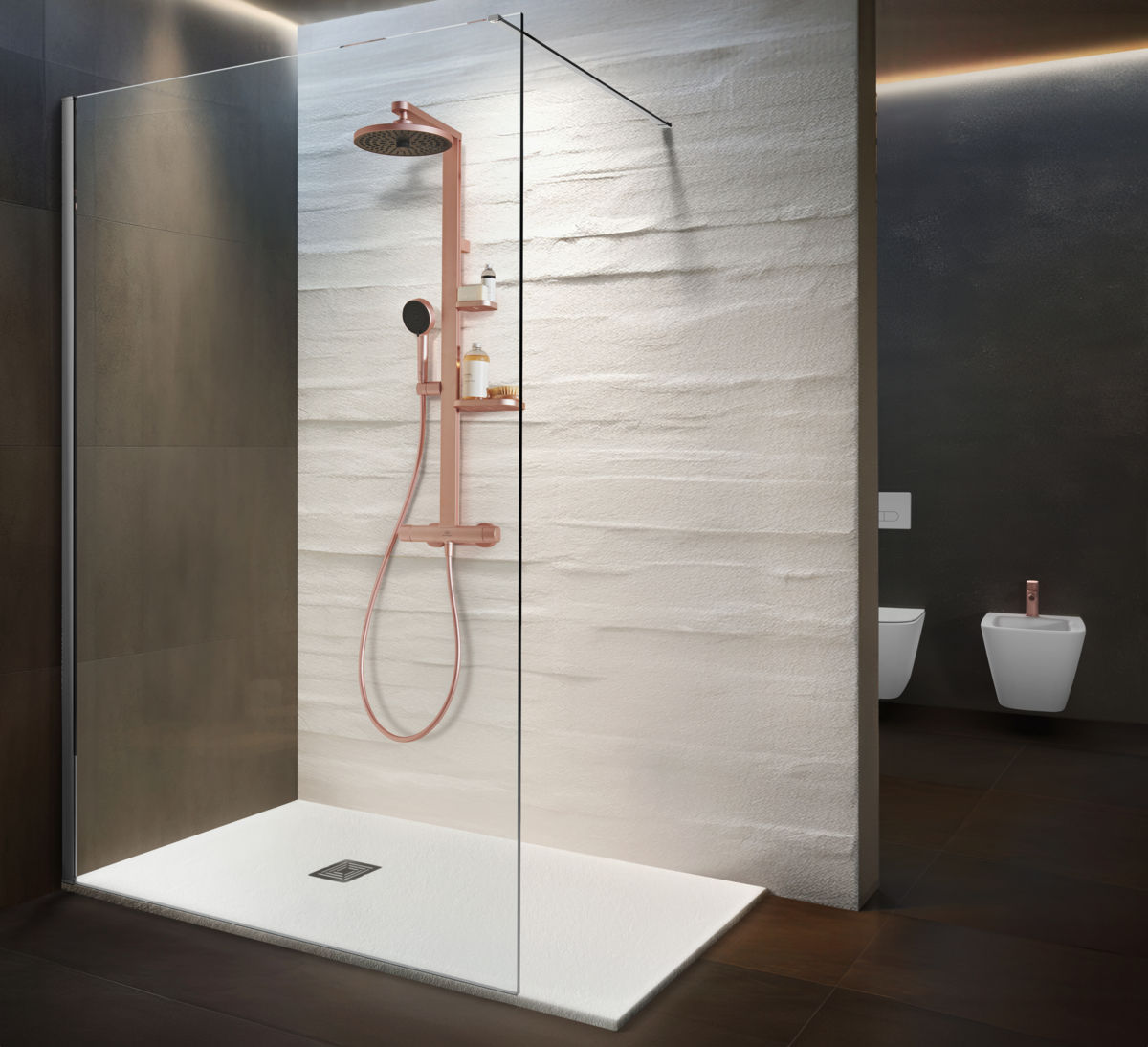 Ideal Standard Ceratherm Alu+ Termostatik Duş Sistemi Rose