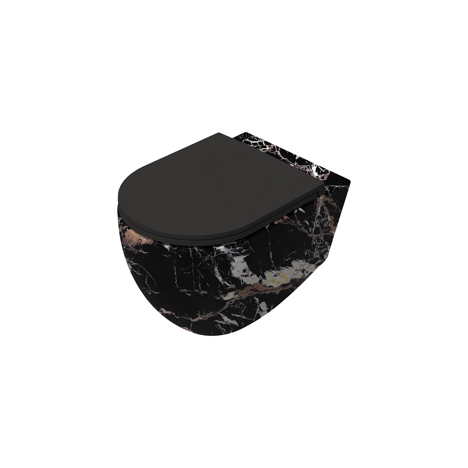 ISVEA İNFİNİTY CLEARİM PLUS ASMA KLOZET MARMO BLACK 10NF02004-MB  ( KLOZET KAPAĞI DAHİLDİR)