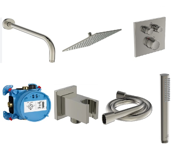 Ideal Standard Ceratherm Navigo Ankastre Set Silver