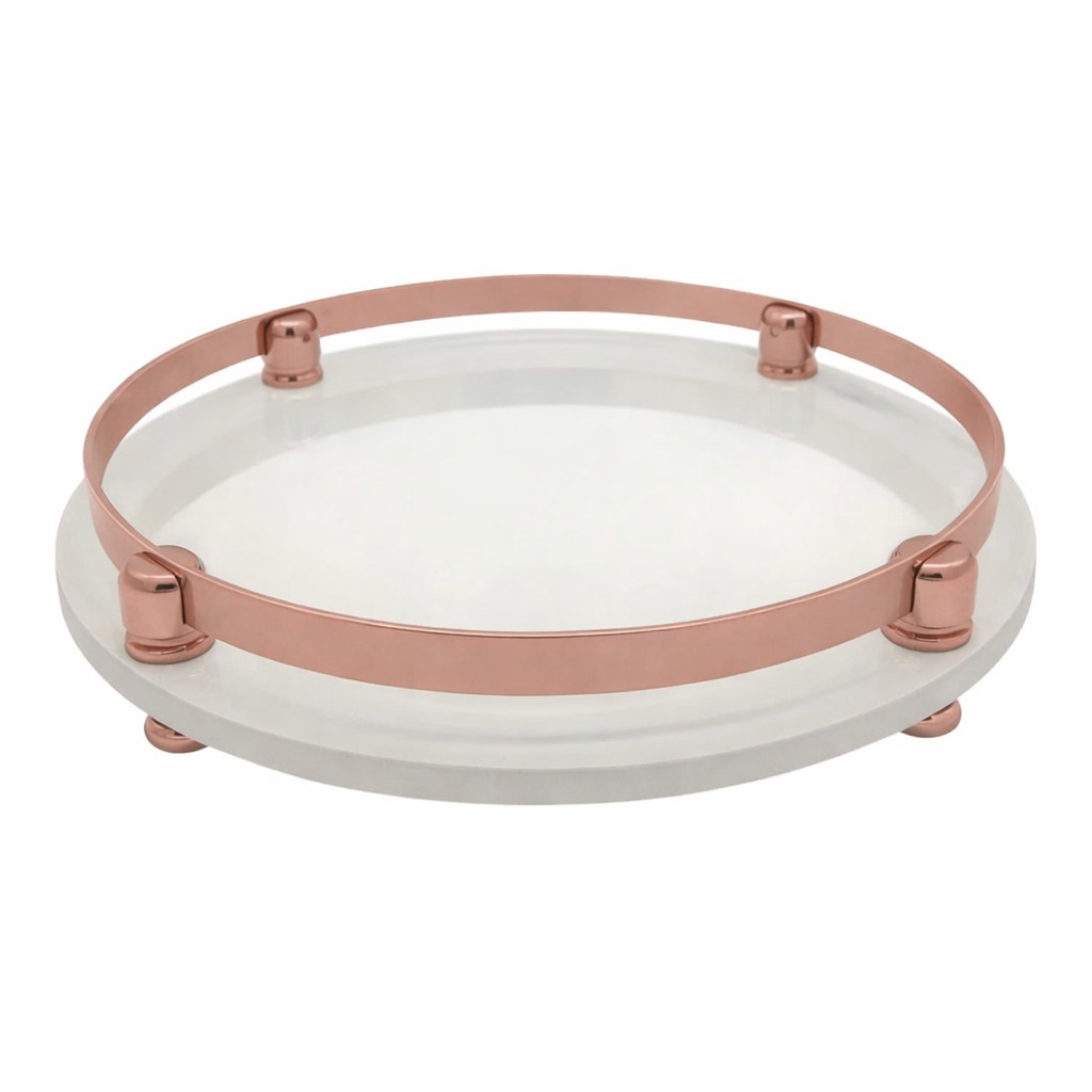 Aksy Pirinç Setüstü Evolet Sunum Tepsisi DDG 4341 Mat Rose