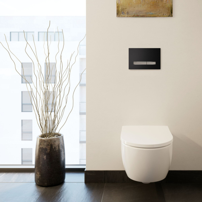 Geberit Kumanda Kapağı Sigma50 Square Çift Basmalı Siyah/Krom 115.788.DW.2