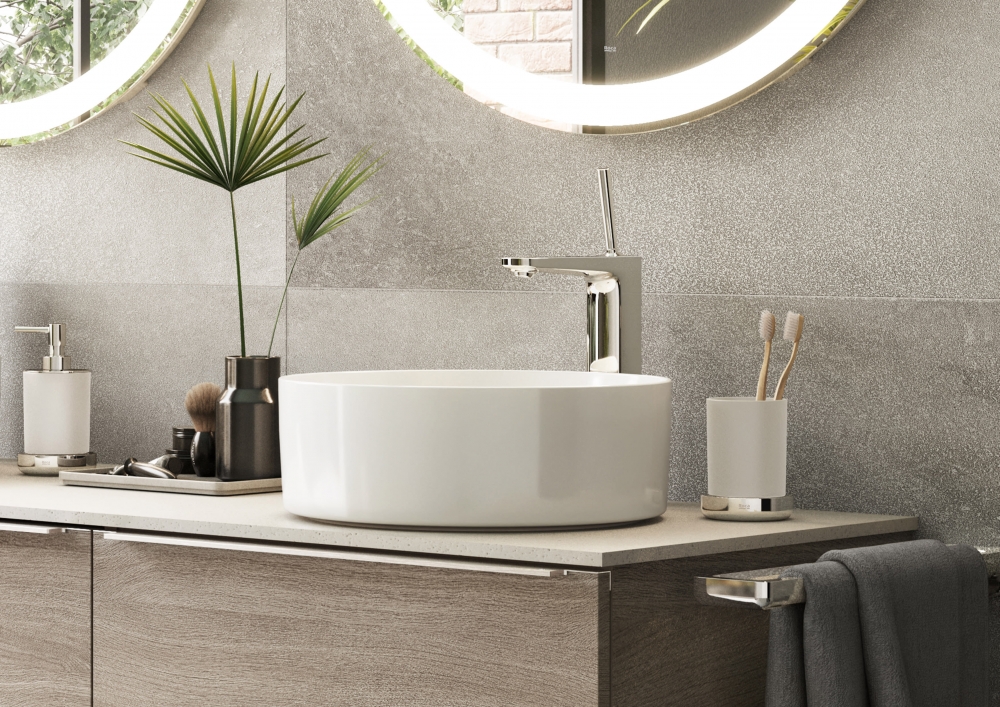 ROCA  PALS YÜKSEK LAVABO BATARYASI CLICK-CLACK SIFONLU KROM 	 A5A376DC00