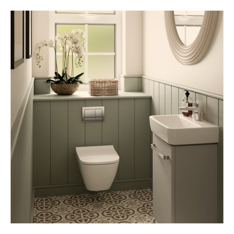 Geberit  Kumanda Kapağı Alpha01 Square - Çift Basmalı Parlak Krom 115.055.21.1