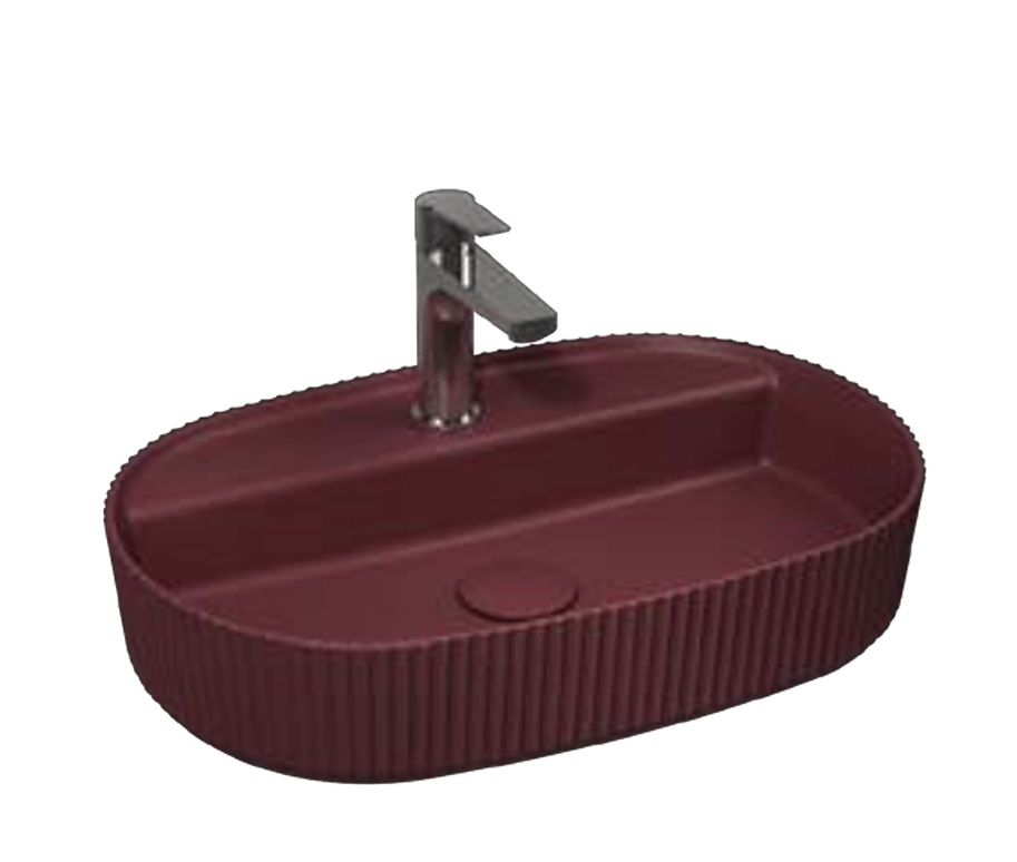 ISVEA SINTESI Tezgah Üstü Lavabo, Rustik Bordo 60 cm
