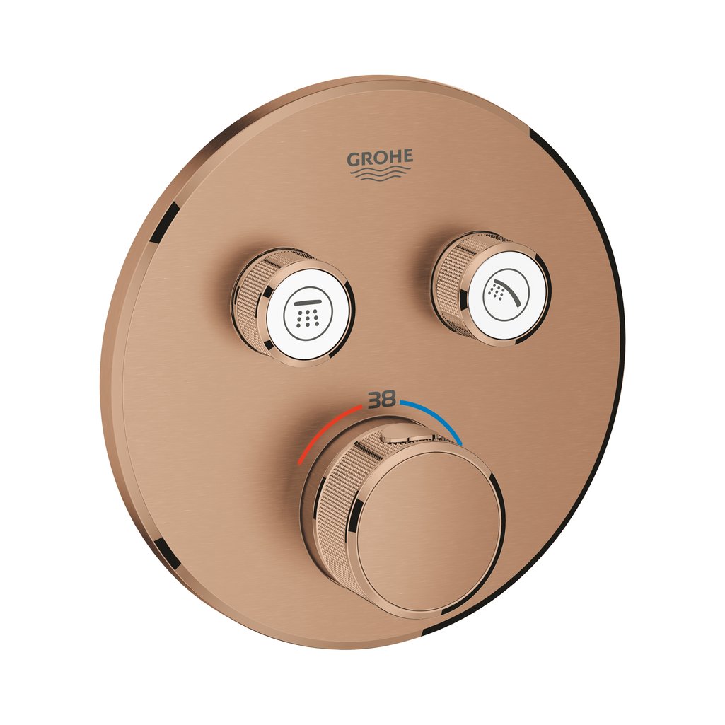 Grohe Grohtherm SmartControl Çift valfli akış kontrollü, ankastre termostatik duş bataryası Brushed Warm Sunset 29119DL0